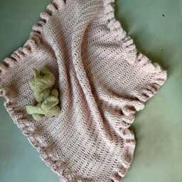 Handmade Crochet Baby Blanket With Ruffles - 28x28 - thumbnail 4