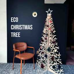 Birch Plywood Christmas Tree - Sustainable Wood Holiday Decor - thumbnail 4