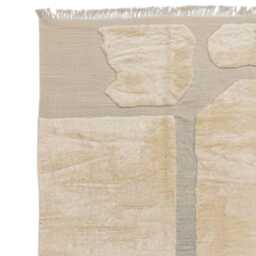 Abstract 3D High-Low Pile Moroccan Rug, Modern Cream Geometric Berber Carpet, Textured Hand-Knotted Beni Rug - thumbnail 2