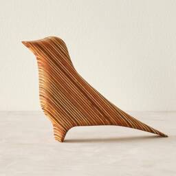 Handmade Mid Century Modern Wooden Robin Sculpture, Walnut Or Edge Grain Baltic Birch, Bird Decor - thumbnail 2