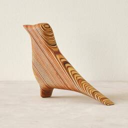 Handmade Mid Century Modern Wooden Robin Sculpture, Walnut Or Edge Grain Baltic Birch, Bird Decor - thumbnail 3