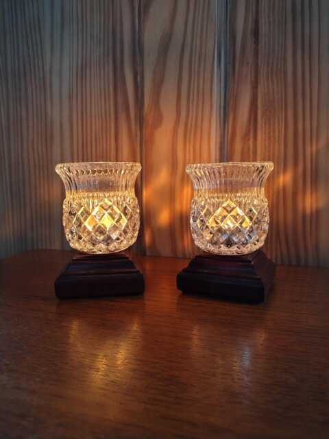 Unique Glass & Wood Up-Cycled Candle Holders - image 1