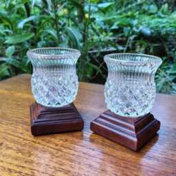 Unique Glass & Wood Up-Cycled Candle Holders - thumbnail 3