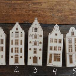 Wooden Amsterdam House Lantern With Led Candle - Christmas Decor - thumbnail 2