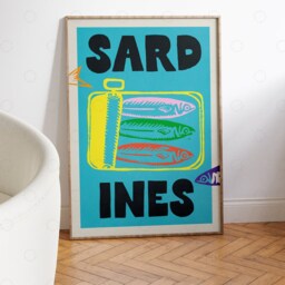Vintage Sardines Food Print Retro Kitchen Wall Art - thumbnail 3