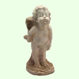 Large Angel Statue Kissing Cupid Romantic Garden Decor Outdoor Sculpture Cherub Figurine Back Yard Keepsake White Wedding Memorial Gift - thumbnail 2