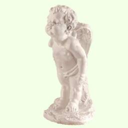 Large Angel Statue Kissing Cupid Romantic Garden Decor Outdoor Sculpture Cherub Figurine Back Yard Keepsake White Wedding Memorial Gift - thumbnail 1