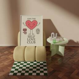 Self Love Club Heart Character Print - Retro Mascot Print, Funky Love, Cute Heart, Aesthetic, Positive Affirmation - thumbnail 3
