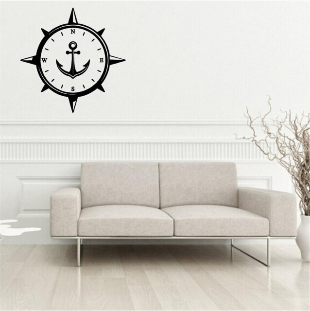 Anchor Compass Vinyl Wall Art, Decal, Sticker, Transfer, Mural, Removable, Decor, Interior, Exterior, Peel & Stick, Full - 0775 - image 1
