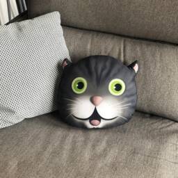 Decorative Cushion Of Tabby Cat Head P'tit Minet Gift For Fans - thumbnail 2