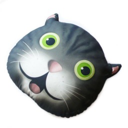 Decorative Cushion Of Tabby Cat Head P'tit Minet Gift For Fans - thumbnail 3
