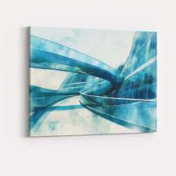 Contemporary Blue Glass Curved Architectural Interior Canvas Wall Art Print Decor Picture Ready To Hang - thumbnail 4