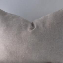 Natural Linen Lumbar Pillow Cover Beige Cushion - 12x18 Inch - thumbnail 2