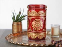 Bohemian Decor Henna Candle Lantern - thumbnail 1