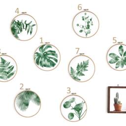Fern Print in Embroidery Hoop, Monstera Print, Botanical, Urban Jungle, Wall Decoration Art By Renna Deluxe - thumbnail 2