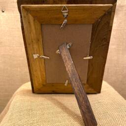 Hand Carved Reclaimed Teak Photo Frame - Rustic Block Wood 6x4 - thumbnail 3