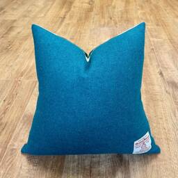Red Rose Velvet & Teal Harris Tweed Cushion 18 - thumbnail 2