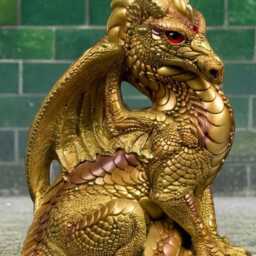 Concrete Unique Dragon Statue Garden Stone Animal Figure Cement Sitting Sculpture Outdoor Ornament Handmade Lover Gift - thumbnail 2