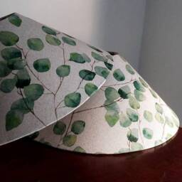 Green Leaves Linen Handmade Lampshade Coolie - thumbnail 2