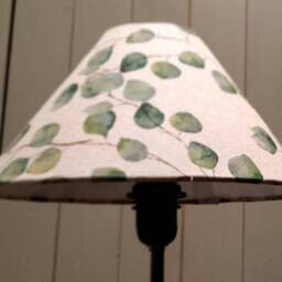 Green Leaves Linen Handmade Lampshade Coolie - thumbnail 3