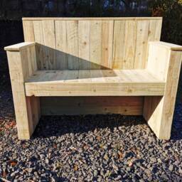 Handmade Wooden Garden Bench Tanalised White Wood, Outdoor Seating - thumbnail 4