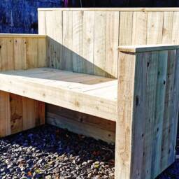 Handmade Wooden Garden Bench Tanalised White Wood, Outdoor Seating - thumbnail 2