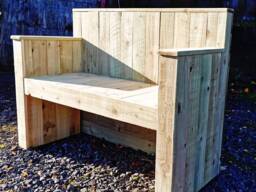 Handmade Wooden Garden Bench Tanalised White Wood, Outdoor Seating - thumbnail 1