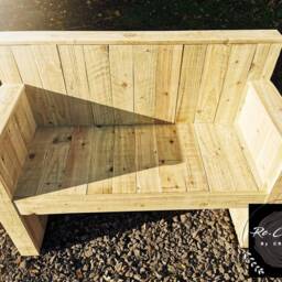 Handmade Wooden Garden Bench Tanalised White Wood, Outdoor Seating - thumbnail 2