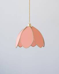 Simple Flower Pendant Light - Coral & Gold