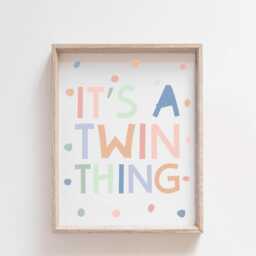 Twins Bedroom Print, Wall Art, Twin Quotes, Nursery, Brothers Sister Shared Bedroom, Muted Colours, Playroom Print - thumbnail 2
