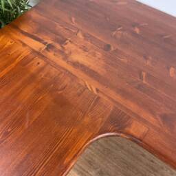 Handmade Solid Wood Corner Desk/Table, Curves, Workstation. Natural, Light, Dark, Waxed, Computer L Shape - thumbnail 3