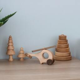 Wooden Forest Set Of 7 Trees Toys For 1 Year Old, Montessori Unique Baby Toys, Gift Toddler, Nursery Decor From Ukraine Shop - thumbnail 3