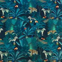 Tropical Jungle Velvet, Drum Lampshade /Ceiling Shade, in Black, With A Metallic Brushed Gold Lining - thumbnail 2