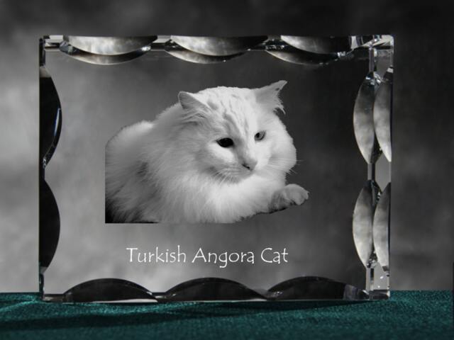 Turkish Angora, Cubic Crystal With Cat, Souvenir, Decoration, Limited Edition, Collection - image 1