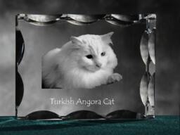 Turkish Angora, Cubic Crystal With Cat, Souvenir, Decoration, Limited Edition, Collection - thumbnail 1