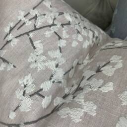 Floral Cushion Cover Embroidered Pillow Case, Sham Pink/White Double Sided Modern John Lewis & Partners Fabric Farmhouse - thumbnail 2