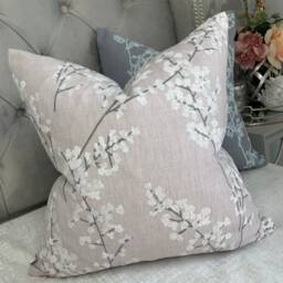 Floral Cushion Cover Embroidered Pillow Case, Sham Pink/White Double Sided Modern John Lewis & Partners Fabric Farmhouse - thumbnail 1