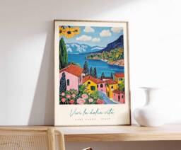 Lake Garda Travel Poster Italy Lakeside Art Print - thumbnail 1