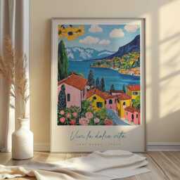 Lake Garda Travel Poster Italy Lakeside Art Print - thumbnail 3