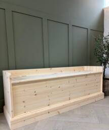 Unpainted, Natural Wood Storage Bench, Window Seat, Hall Storage Bench. Entry Shoe - thumbnail 1