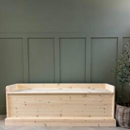 Unpainted, Natural Wood Storage Bench, Window Seat, Hall Storage Bench. Entry Shoe - thumbnail 3