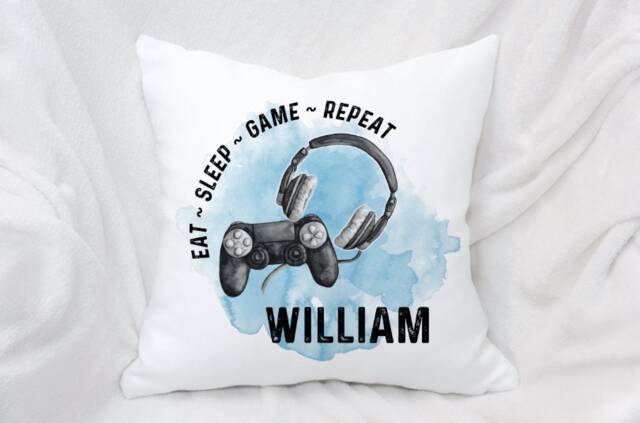 Personalised Gamers Cushion, Ideal Gift For Gaming Enthusiasts, New Choice Of Designs - image 1
