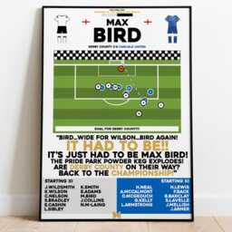 Max Bird V Carlisle United Print, Derby County Football Wall Art, Posters, Art Fc - thumbnail 2