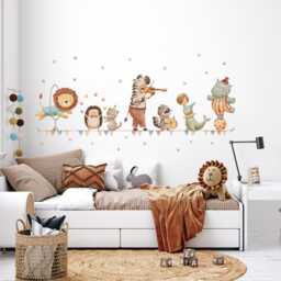 Circus Friends Wall Stickers, Watercolour Animals Decals, Nursery Decor, Kids' Bedrooms & Playrooms - thumbnail 1