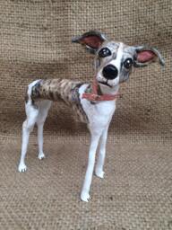 Custom Pet Sculpture Folk Art Dog Memorial, Portrait - thumbnail 1