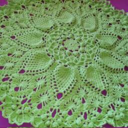 Crochet Rug, Large Rug, Living Room Handmade Round Rug Green Circle Carpet, Doily Nursery - thumbnail 4