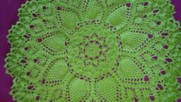 Crochet Rug, Large Rug, Living Room Handmade Round Rug Green Circle Carpet, Doily Nursery - thumbnail 1