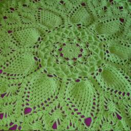 Crochet Rug, Large Rug, Living Room Handmade Round Rug Green Circle Carpet, Doily Nursery - thumbnail 3