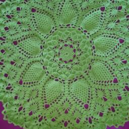 Crochet Rug, Large Rug, Living Room Handmade Round Rug Green Circle Carpet, Doily Nursery - thumbnail 2
