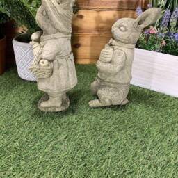Stone Garden Wind in The Willows Pair Of Rabbit Ornament Statues - thumbnail 3